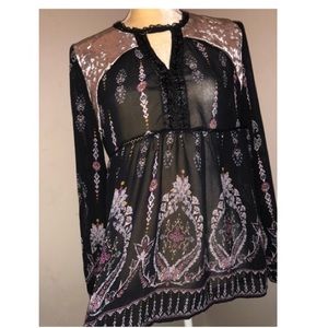 Black sheer dress shirt